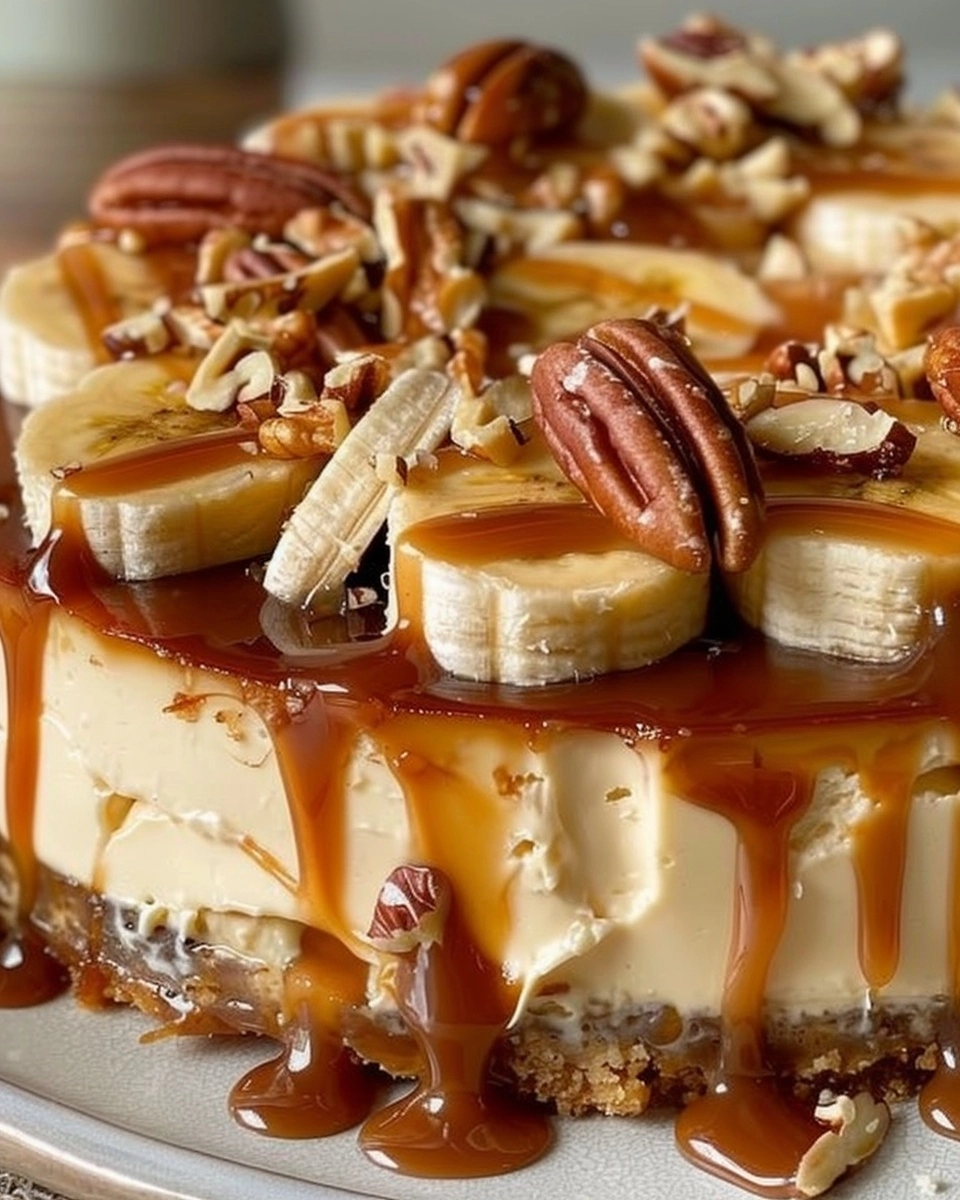Banana Caramel Nut Cheesecake Recipe