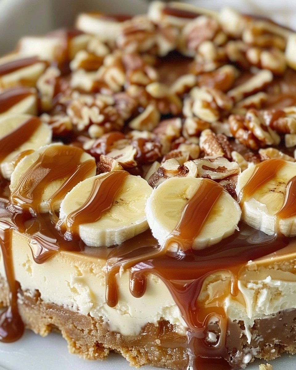 Banana Caramel Nut Cheesecake Recipe - Recipe Image