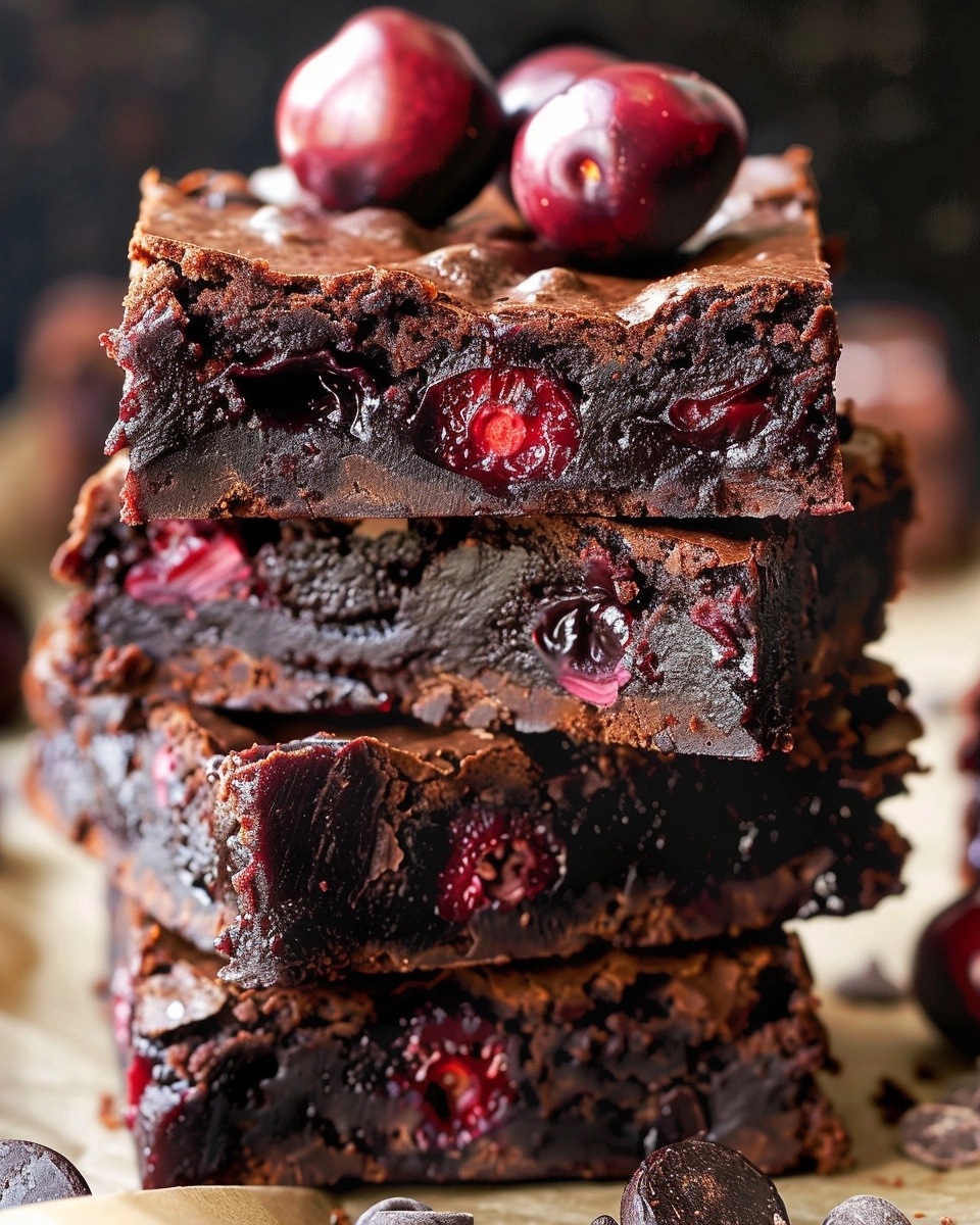 Chocolate Cherry Brownies Recipe - Recipe Image
