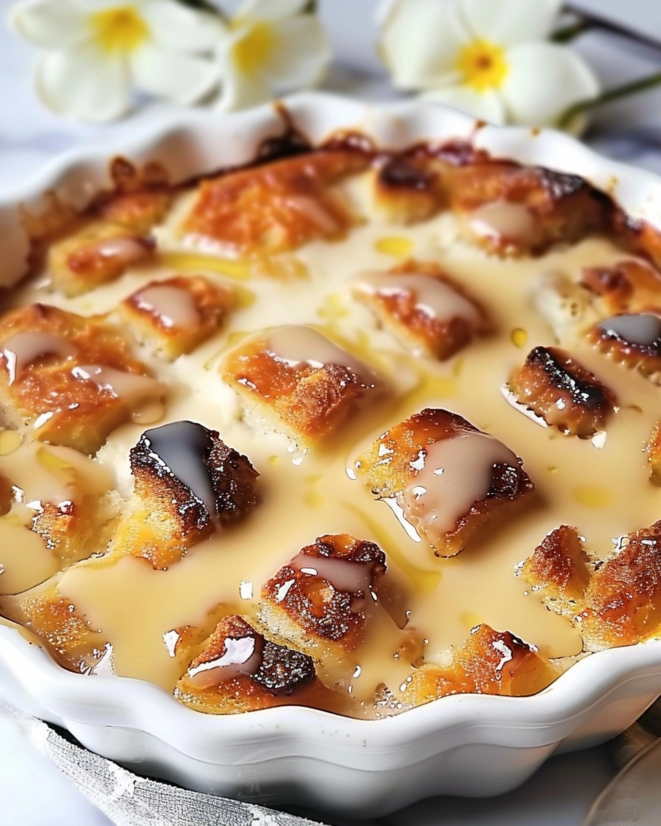 Bread Pudding with Vanilla Sauce Recipe - Recipe Image