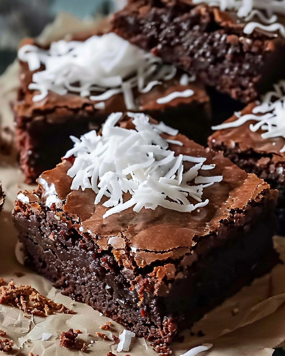 Tropical Coconut Brownies Recipe - Recipe Image