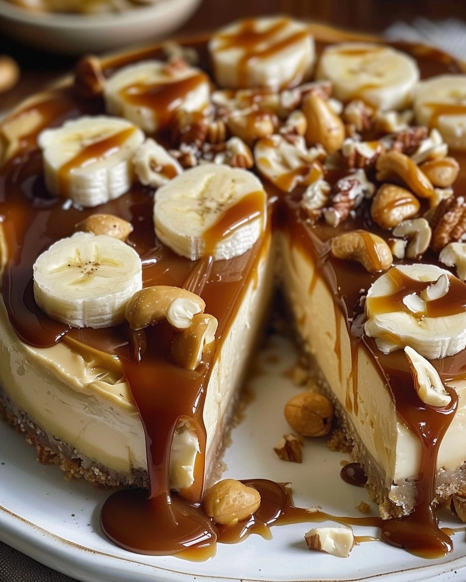 Banana Caramel Nut Cheesecake Recipe - Recipe Image