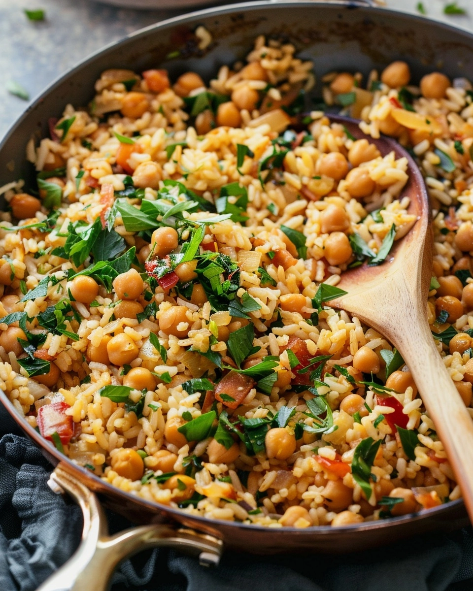 Creamy Chickpeas and Rice Skillet Recipe - Recipe Image