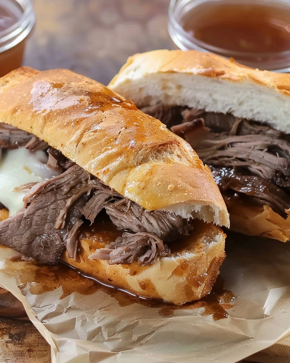 Crockpot French Dip Sandwiches Recipe - Recipe Image