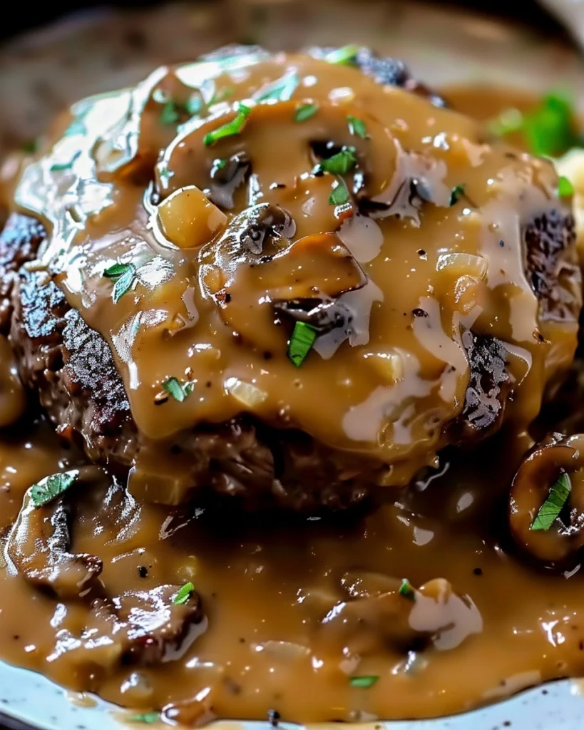 Smothered Hamburger Steaks with Mushroom Sauce Recipe