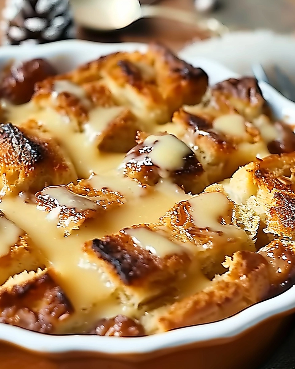 Bread Pudding with Vanilla Sauce Recipe