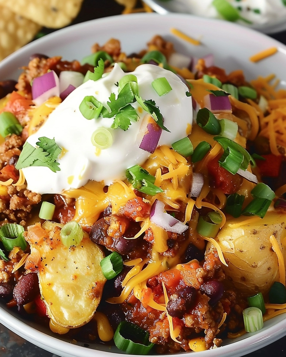 Chili Baked Potatoes Recipe - Recipe Image